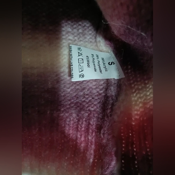 Striped Pink and Purple Women's Sweater - Picture 4 of 4